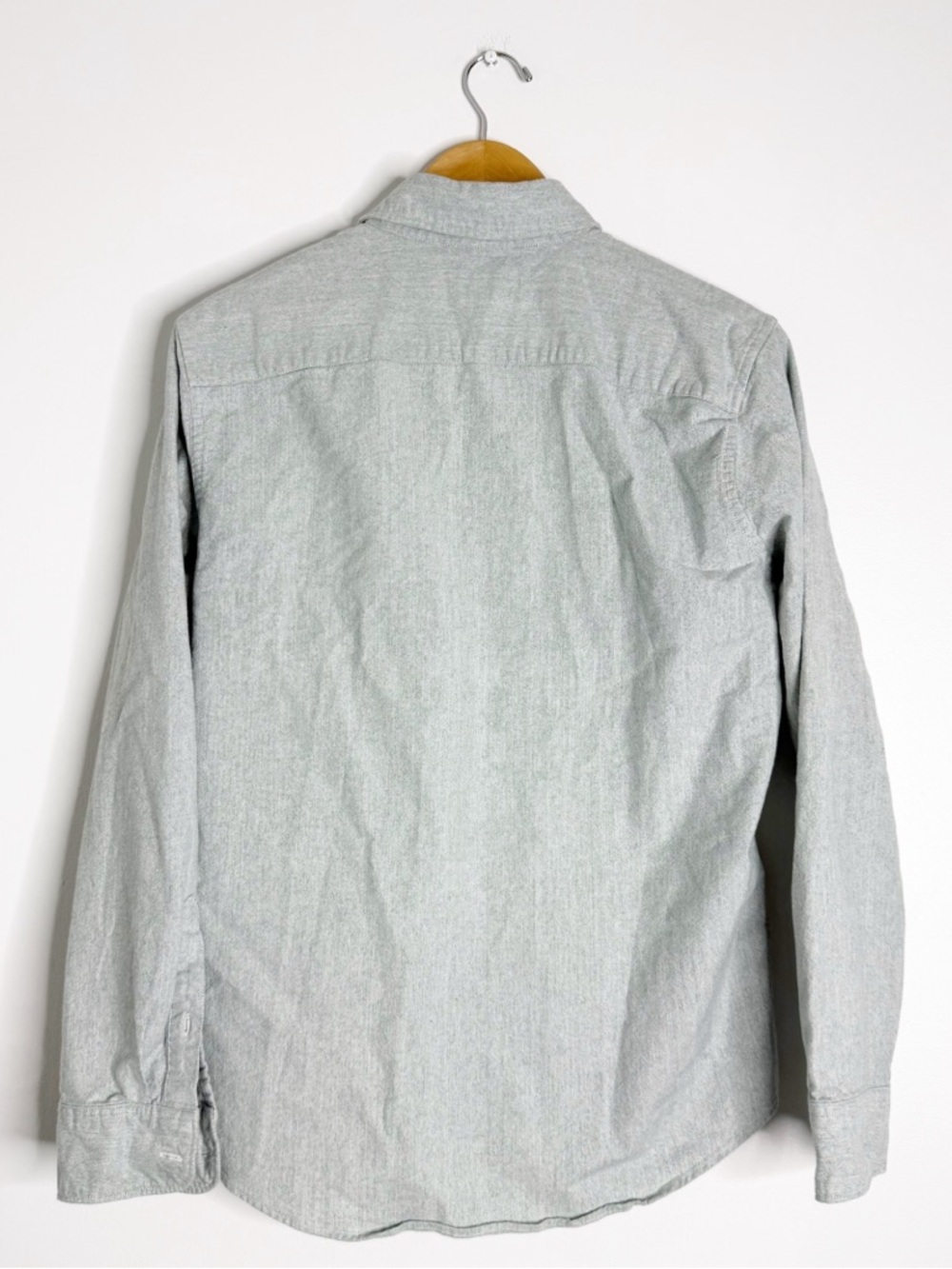 Abercrombie & Fitch Stretch Button Up Shirt Green Heather Medium - Picture 5 of 6